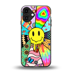 y2k doodle back phone cover | glass case for iphone 16 plus