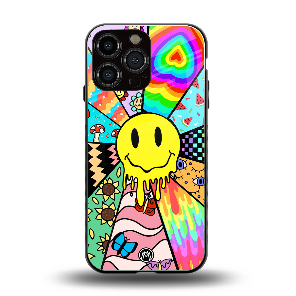 y2k doodle back phone cover | glass case for iphone 16 pro max