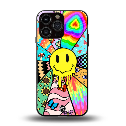 y2k doodle back phone cover | glass case for iphone 16 pro max