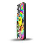 y2k doodle back phone cover | glass case for iphone 16 pro max