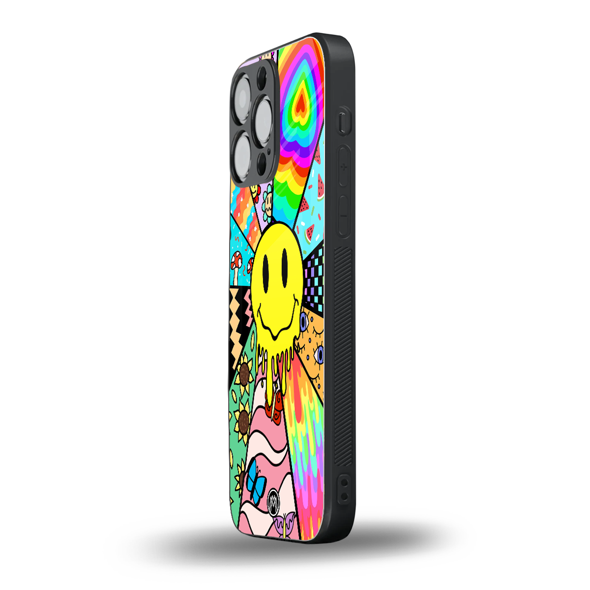 y2k doodle back phone cover | glass case for iphone 16 pro max