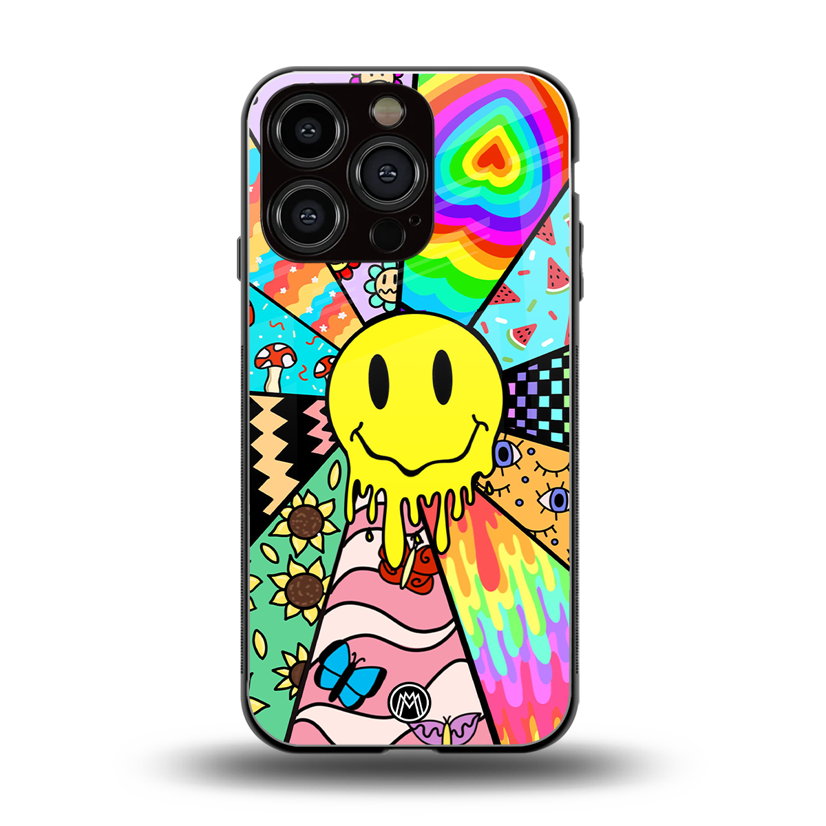 y2k doodle back phone cover | glass case for iphone 16 pro