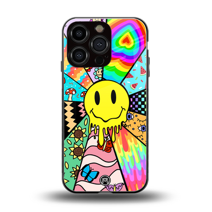 y2k doodle back phone cover | glass case for iphone 16 pro
