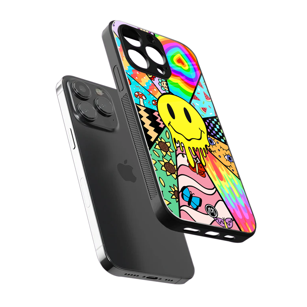 y2k doodle back phone cover | glass case for iphone 16 pro