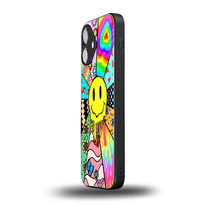 y2k doodle back phone cover | glass case for iphone 16