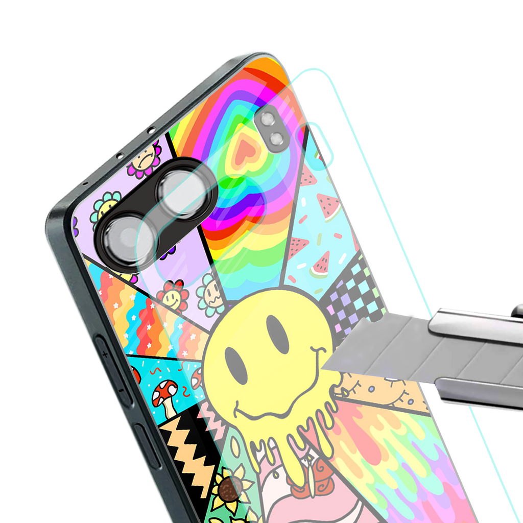y2k doodle back phone cover | glass case for oneplus nord 4