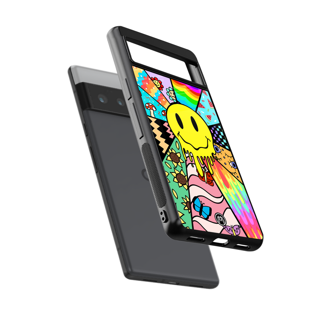 y2k doodle back phone cover | glass case for google pixel 6 pro