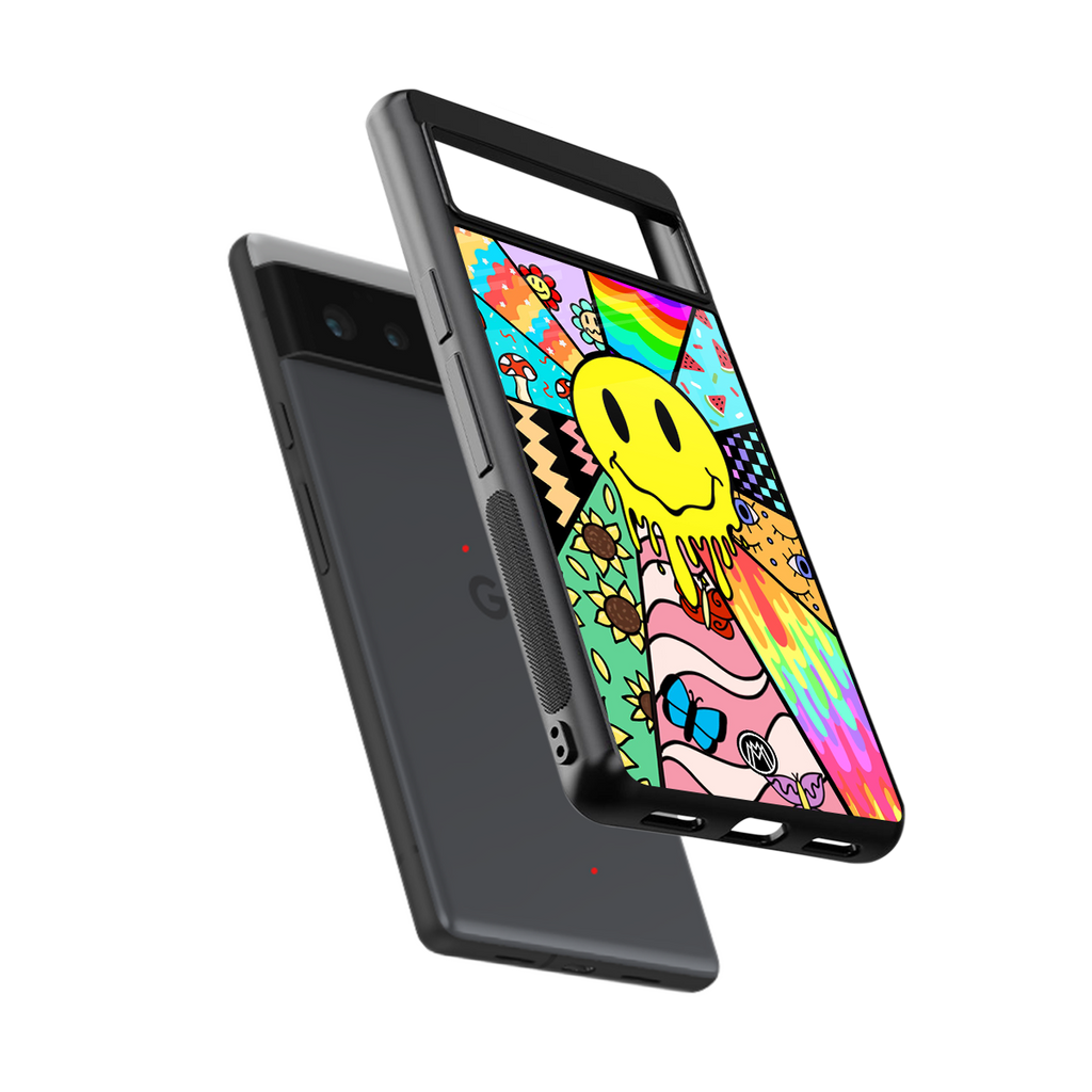 y2k doodle back phone cover | glass case for google pixel 6