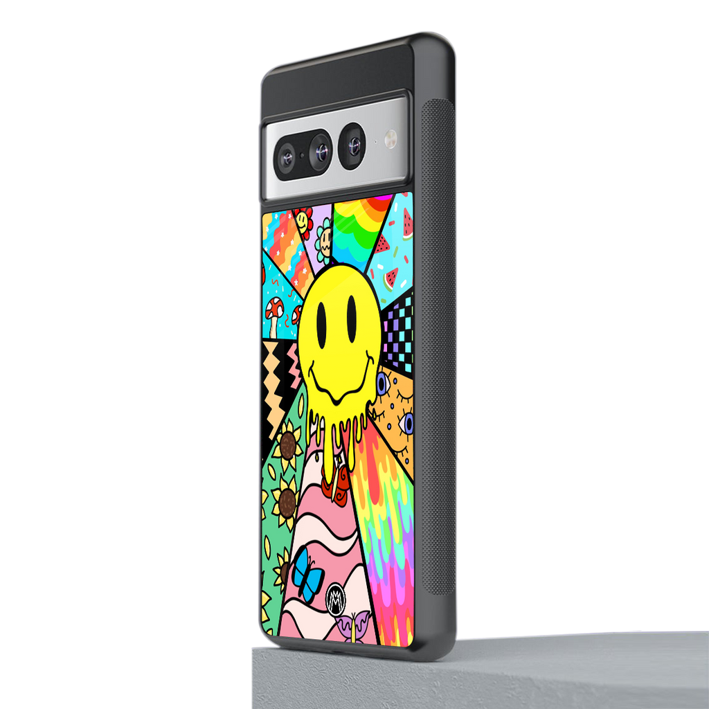 y2k doodle back phone cover | glass case for google pixel 7 pro