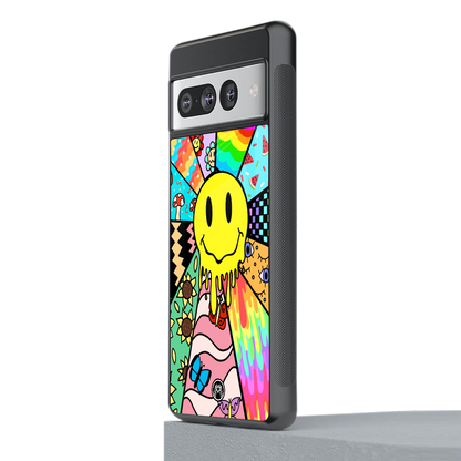 y2k doodle back phone cover | glass case for google pixel 7 pro