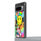 y2k doodle back phone cover | glass case for google pixel 8 pro