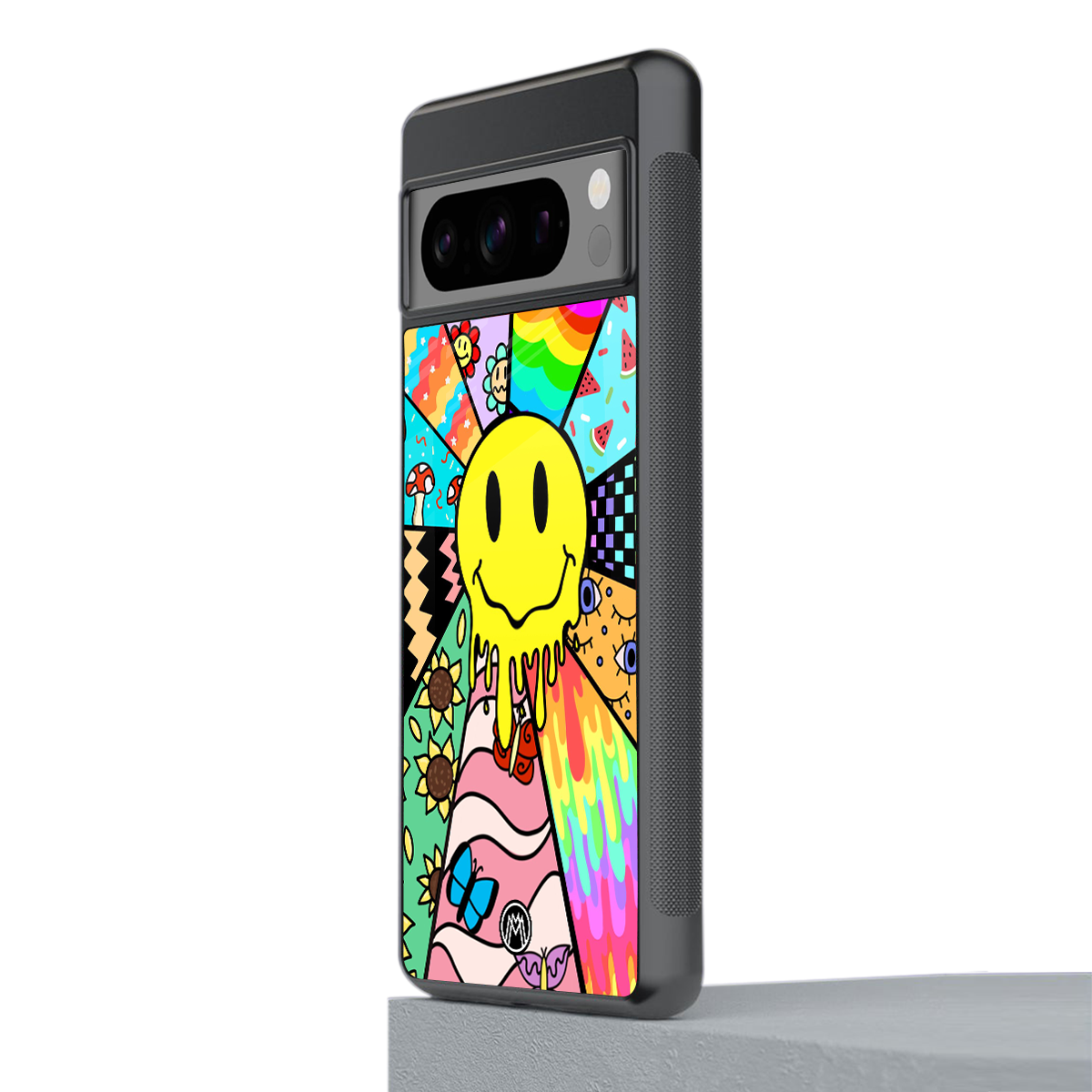 y2k doodle back phone cover | glass case for google pixel 8 pro