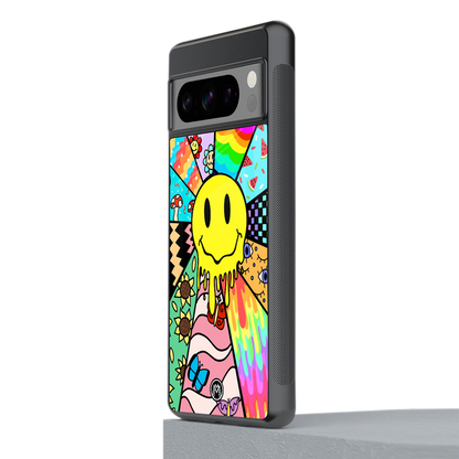 y2k doodle back phone cover | glass case for google pixel 8 pro