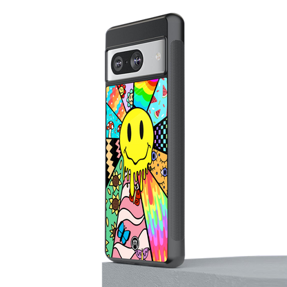 y2k doodle back phone cover | glass case for Google Pixel 8