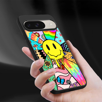 y2k doodle back phone cover | glass case for google pixel 9