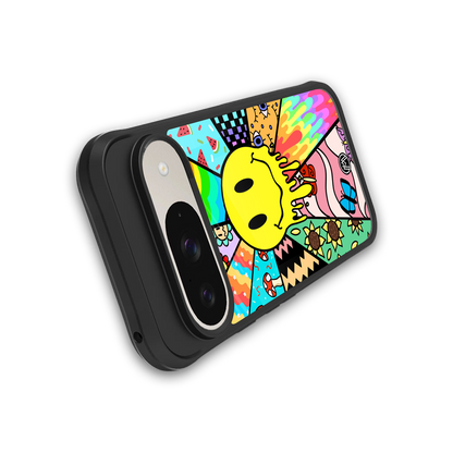 y2k doodle back phone cover | glass case for google pixel 9