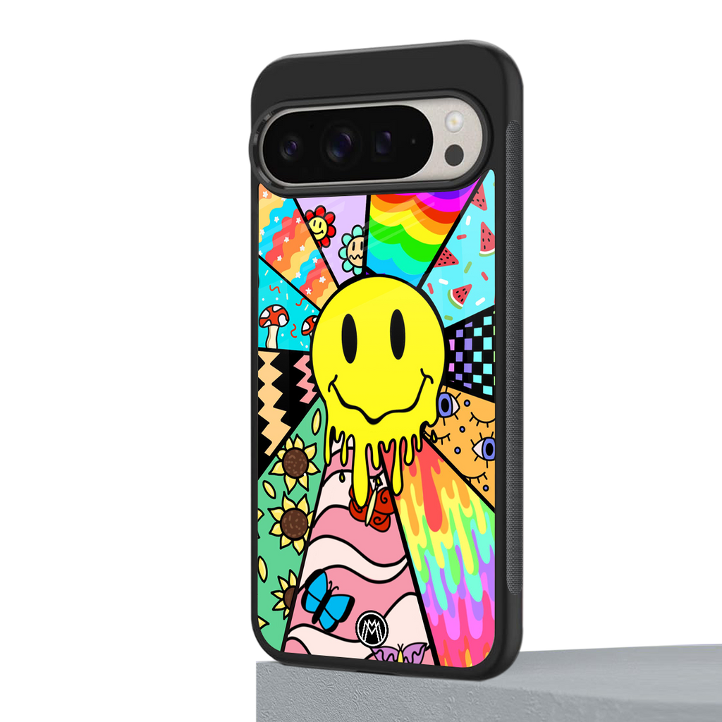 y2k doodle back phone cover | glass case for google pixel 9 pro