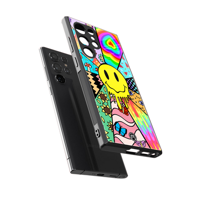 y2k doodle back phone cover | glass case for samsung galaxy s24 ultra