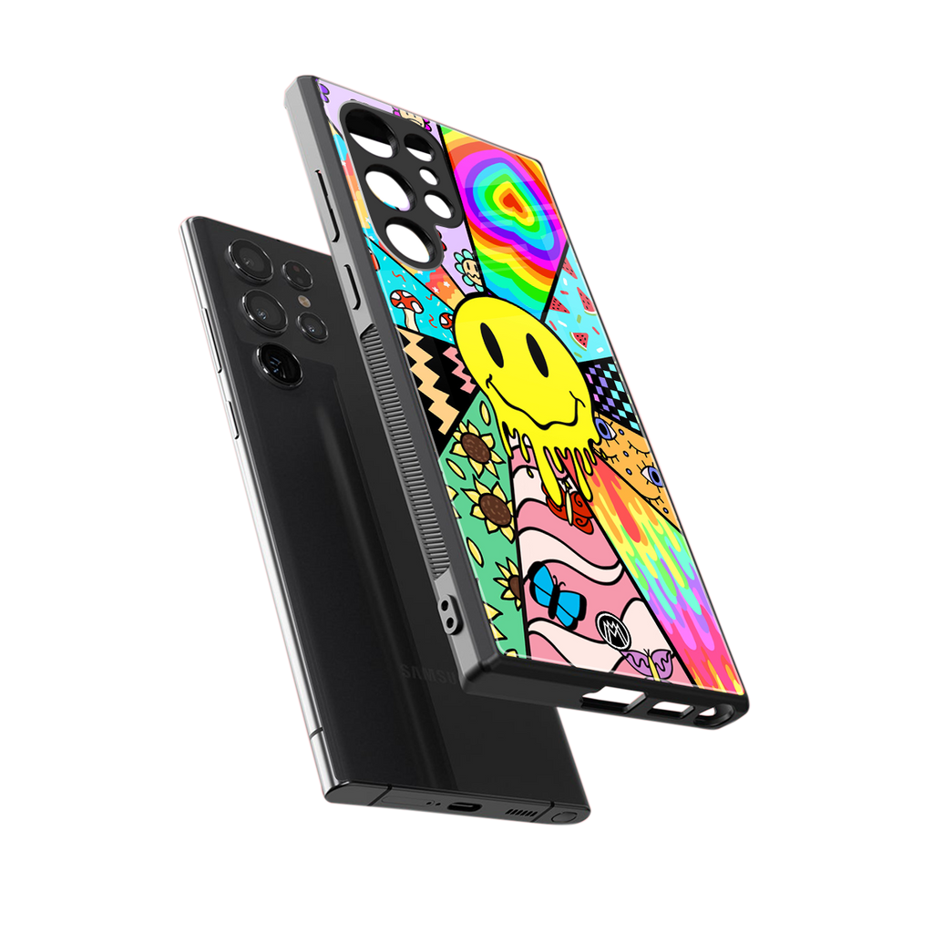y2k doodle back phone cover | glass case for samsung galaxy s23 ultra