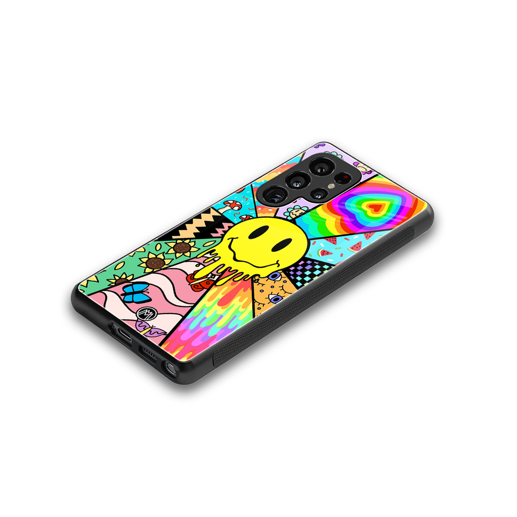 y2k doodle back phone cover | glass case for samsung galaxy s25 ultra