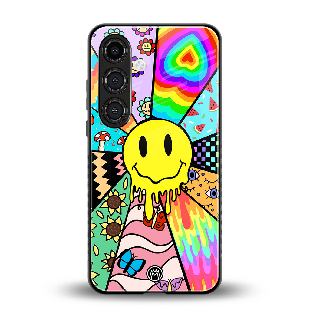 y2k doodle back phone cover | glass case for samsung galaxy s25 plus
