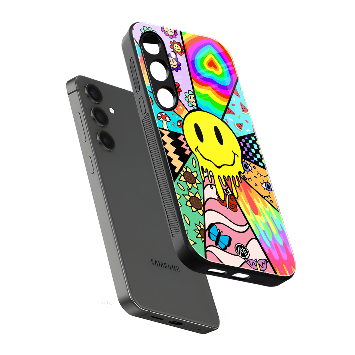 y2k doodle back phone cover | glass case for samsung galaxy s24 plus