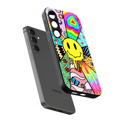 y2k doodle back phone cover | glass case for samsung galaxy s24 plus