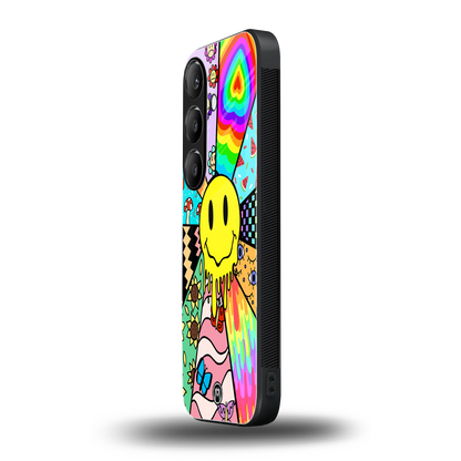 y2k doodle back phone cover | glass case for samsung galaxy s23