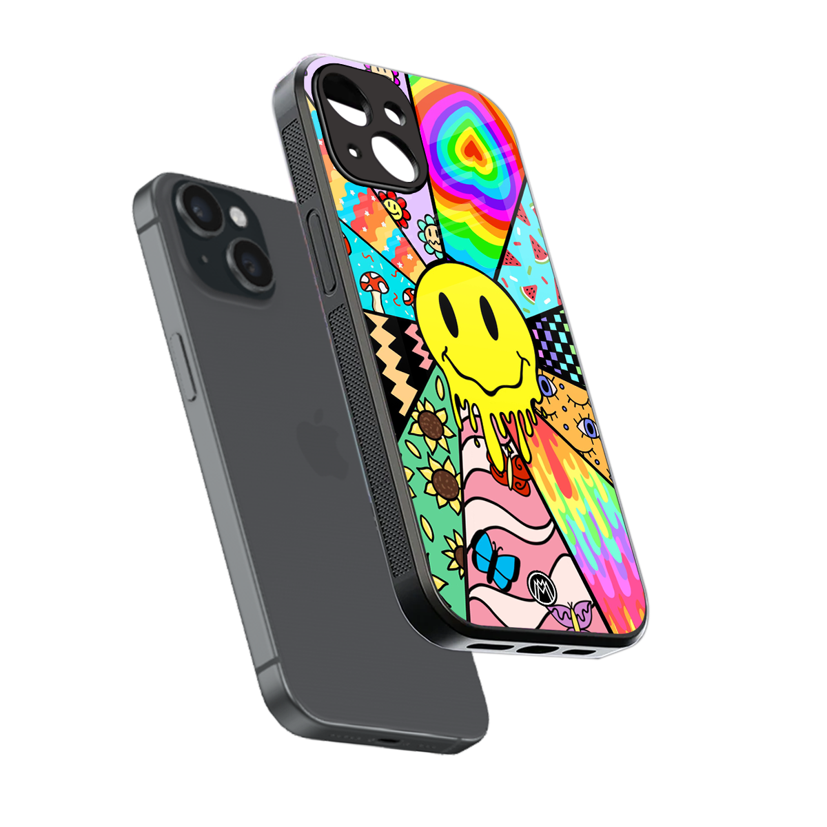 y2k doodle back phone cover | glass case for iphone 15