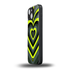 y2k emerald green hearts back phone cover | glass case for iphone 13 mini