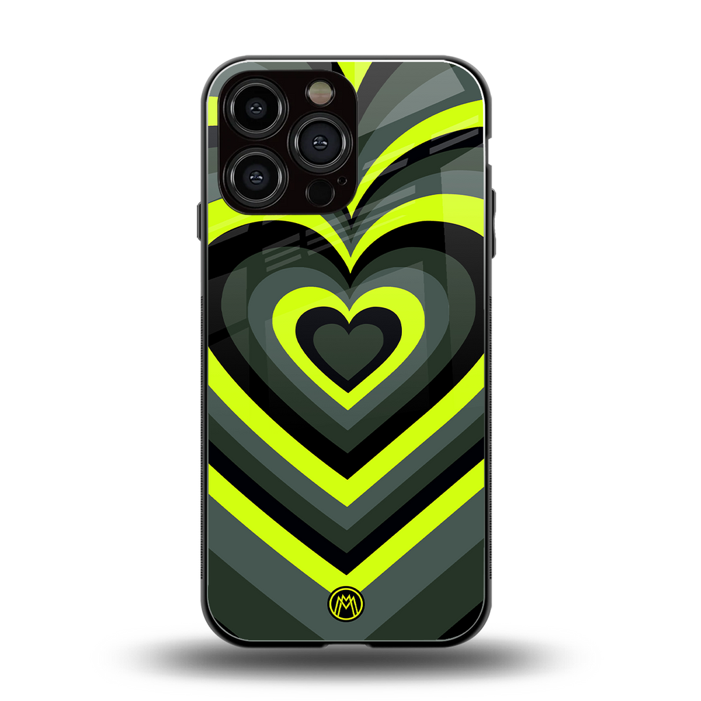 y2k emerald green hearts back phone cover | glass case for iphone 13 pro max