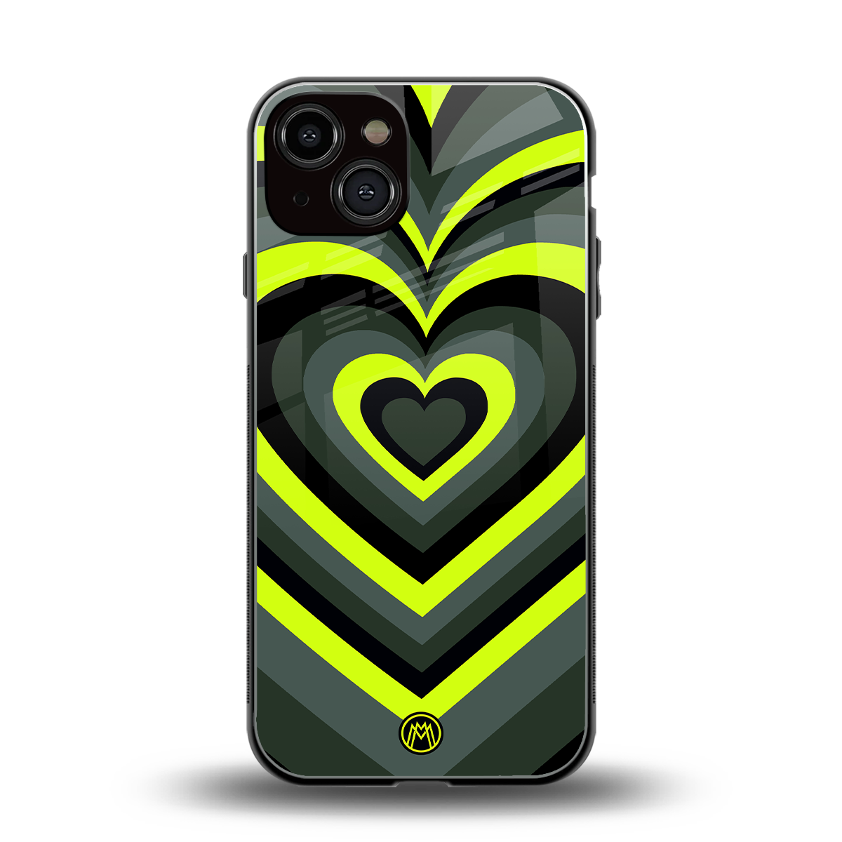y2k emerald green hearts back phone cover | glass case for iphone 13