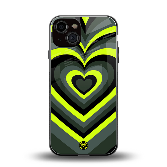 y2k emerald green hearts back phone cover | glass case for iphone 13
