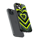 y2k emerald green hearts back phone cover | glass case for iphone 13