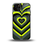 y2k emerald green hearts back phone cover | glass case for iphone 15 plus