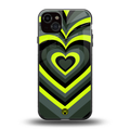 y2k emerald green hearts back phone cover | glass case for iphone 14 plus