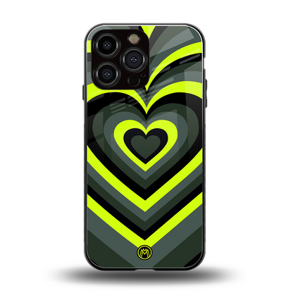y2k emerald green hearts back phone cover | glass case for iphone 14 pro max