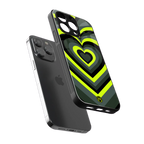 y2k emerald green hearts back phone cover | glass case for iphone 14 pro max