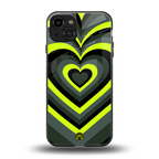y2k emerald green hearts back phone cover | glass case for iphone 14