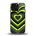 y2k emerald green hearts back phone cover | glass case for iphone 16 pro max