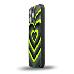 y2k emerald green hearts back phone cover | glass case for iphone 16 pro max
