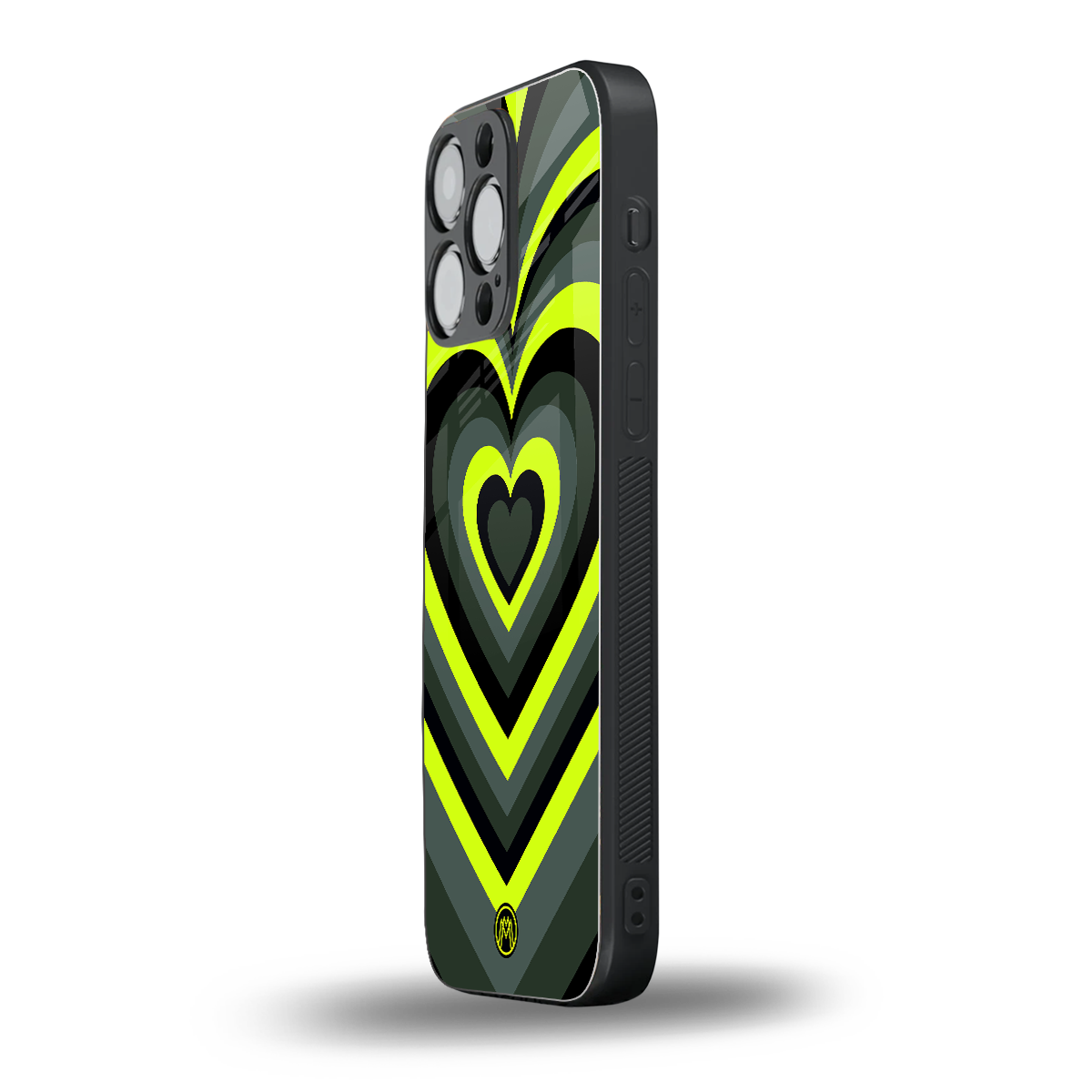 y2k emerald green hearts back phone cover | glass case for iphone 16 pro max