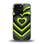 y2k emerald green hearts back phone cover | glass case for iphone 16 pro
