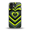 y2k emerald green hearts back phone cover | glass case for iphone 16
