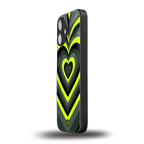 y2k emerald green hearts back phone cover | glass case for iphone 16