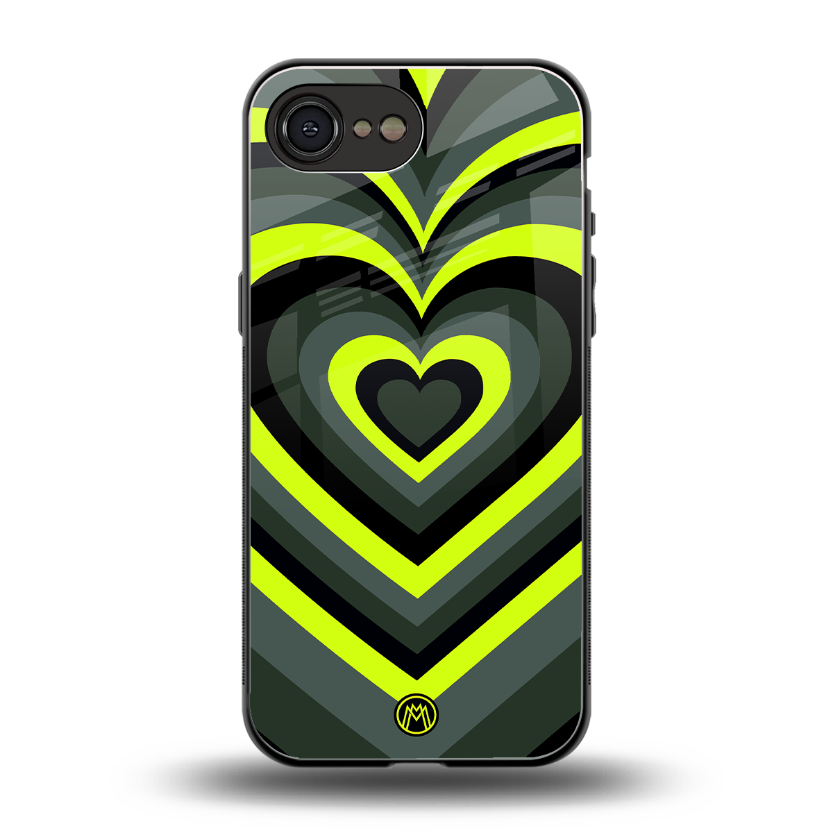 y2k emerald green hearts back phone cover | glass case for iphone 16e