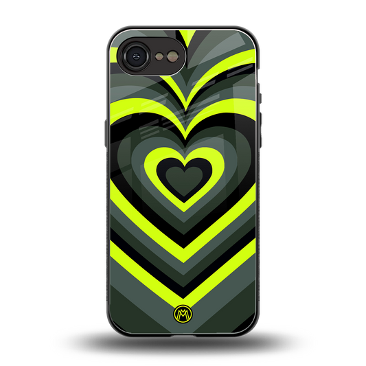 y2k emerald green hearts back phone cover | glass case for iphone 16e