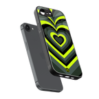 y2k emerald green hearts back phone cover | glass case for iphone 16e