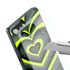 y2k emerald green hearts back phone cover | glass case for iphone 16e