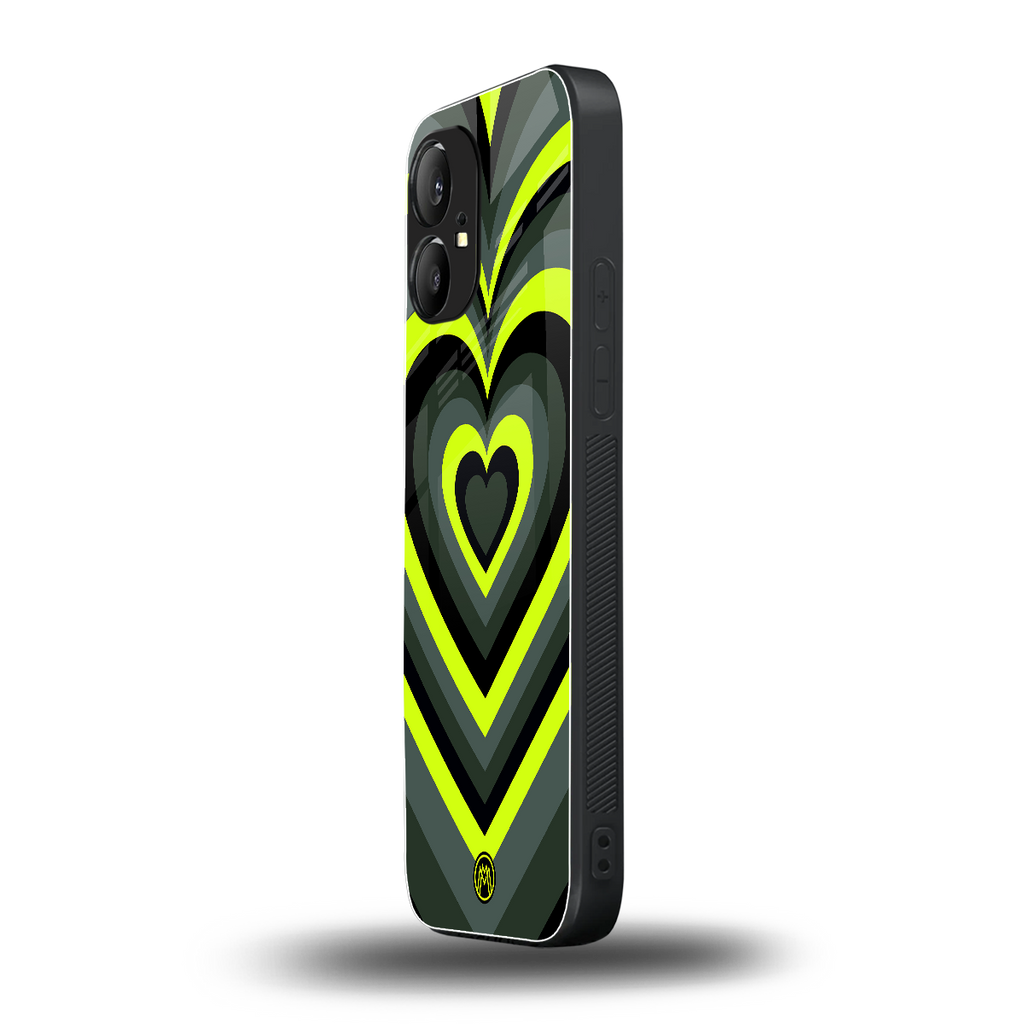 y2k emerald green hearts back phone cover | glass case for nothing phone 1